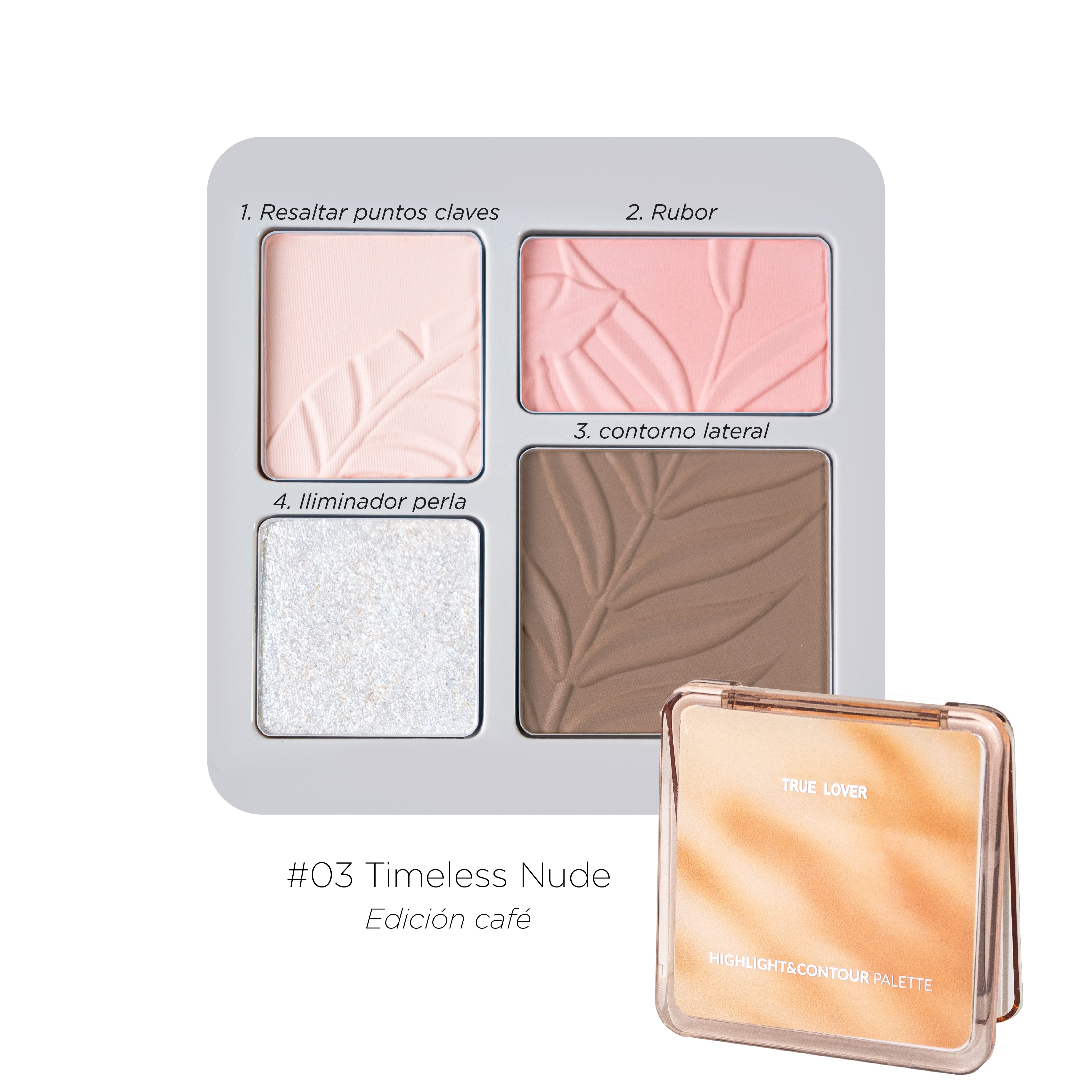 PALETA DE ROSTRO 4 TONOS CONTORNO E ILUMINADOR