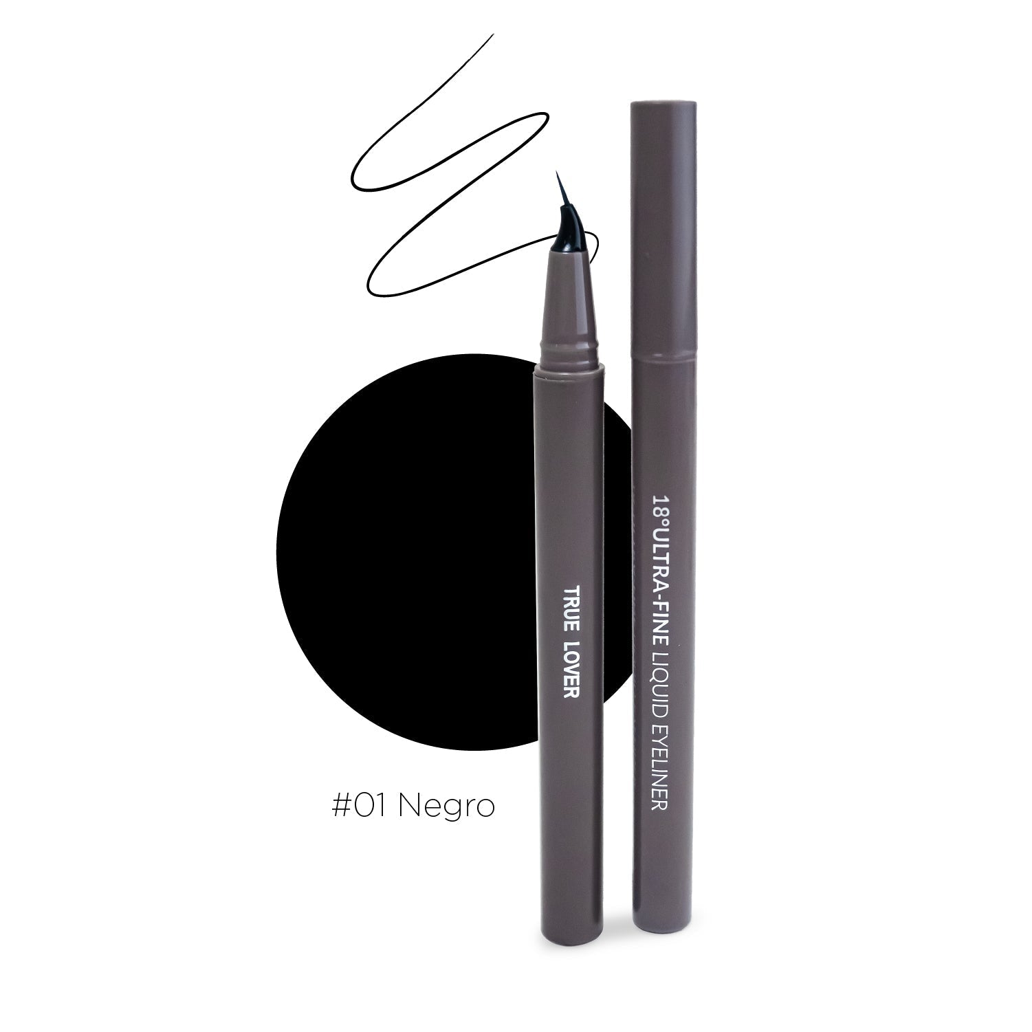 DELINEADOR LÍQUIDO ULTRAFINO 18° - NEGRO 01 - Delineador liquido