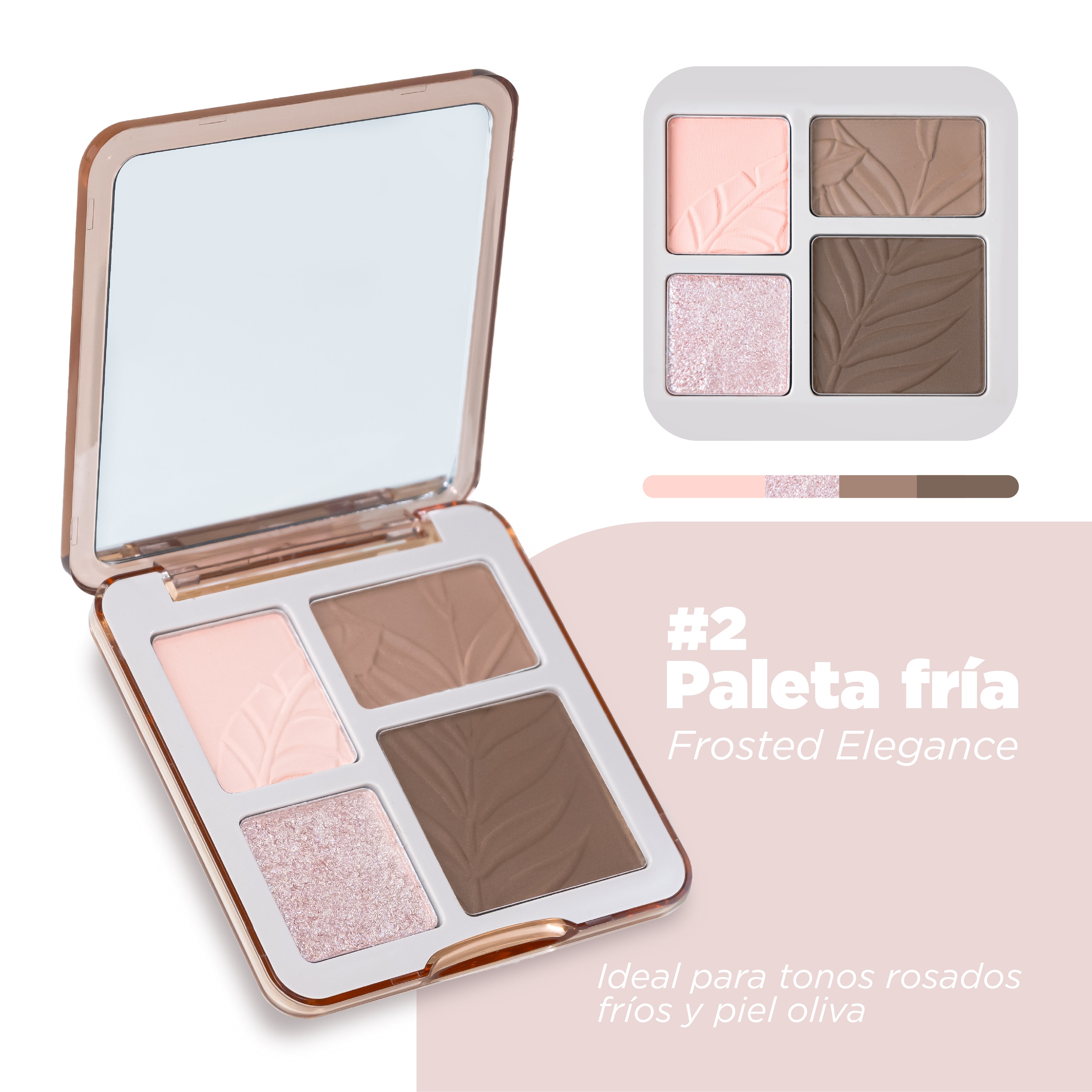 PALETA DE ROSTRO 4 TONOS CONTORNO E ILUMINADOR - FROSTED ELEGANCE 02 - Paleta de rostro