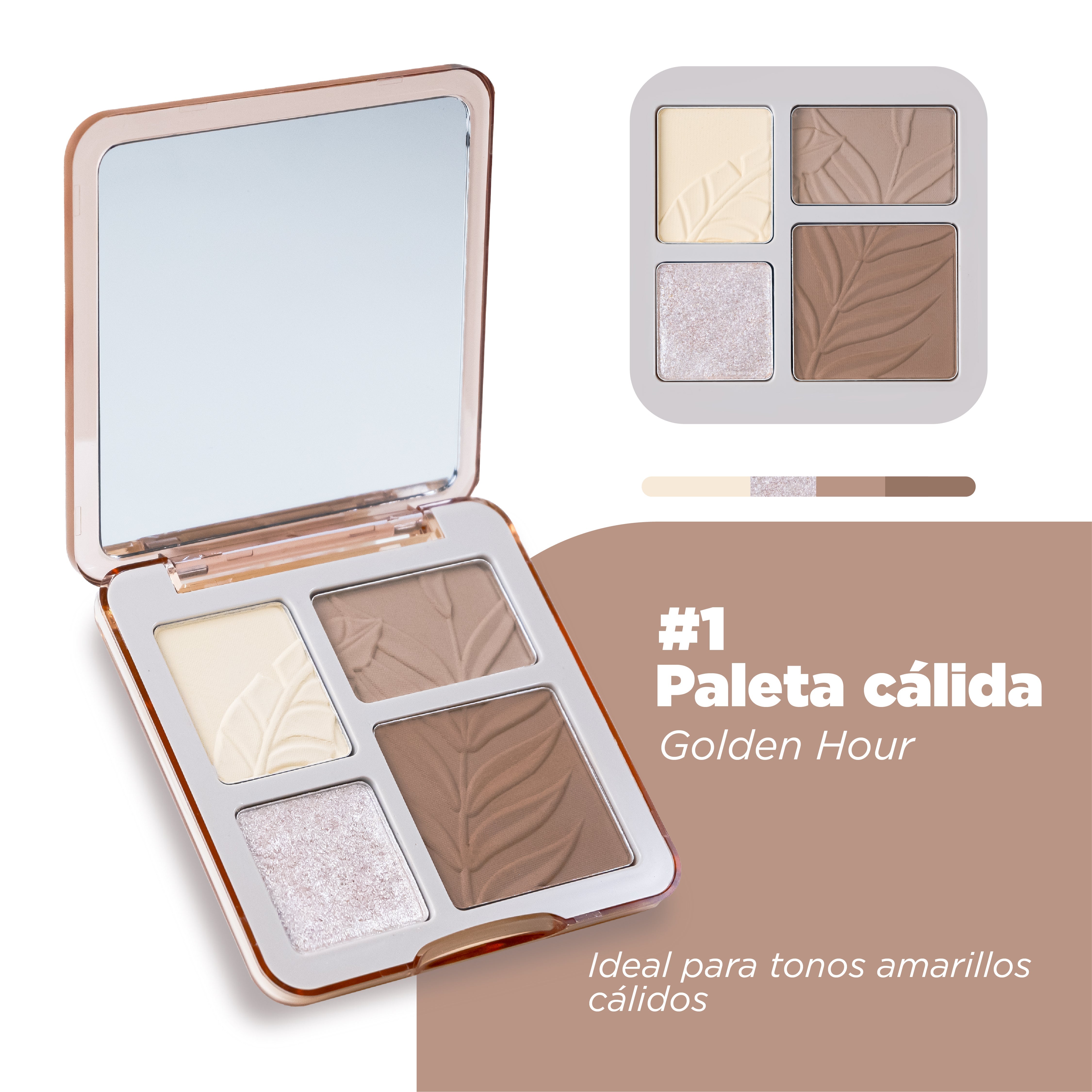 PALETA DE ROSTRO 4 TONOS CONTORNO E ILUMINADOR - GOLDEN HOUR 01 - Paleta de rostro