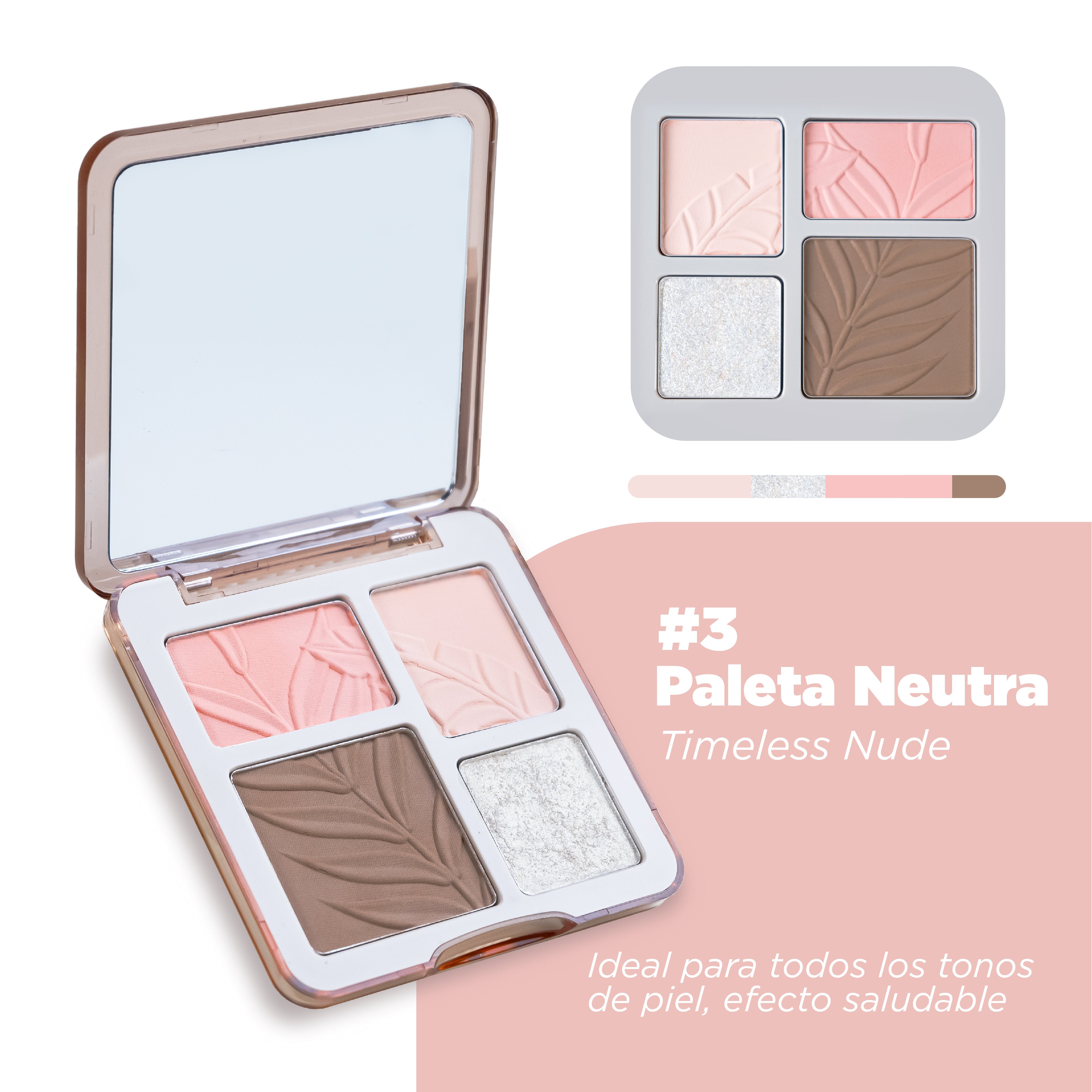 PALETA DE ROSTRO 4 TONOS CONTORNO E ILUMINADOR - TIMELESS NUDE 03 - Paleta de rostro