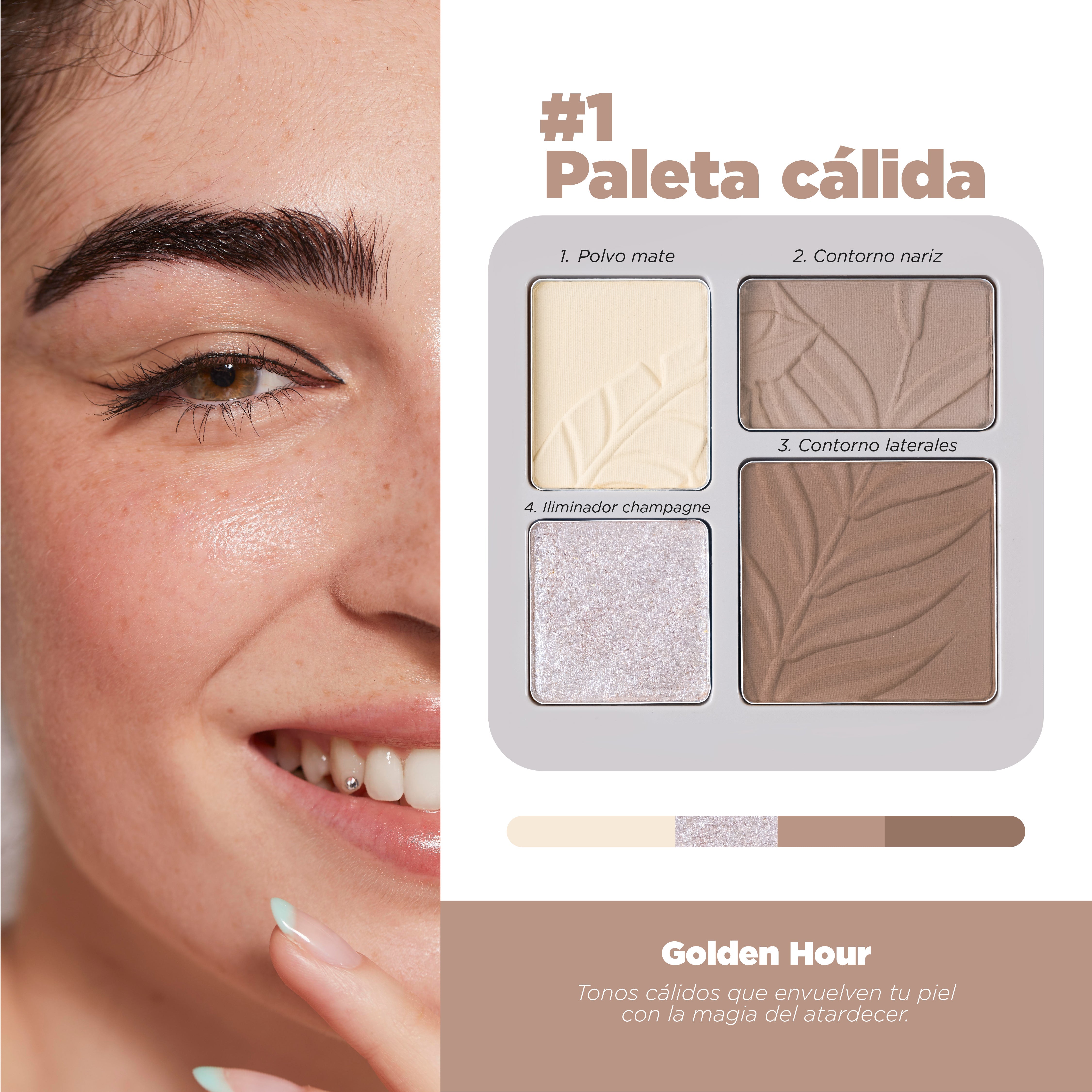 PALETA DE ROSTRO 4 TONOS CONTORNO E ILUMINADOR - Paleta de rostro