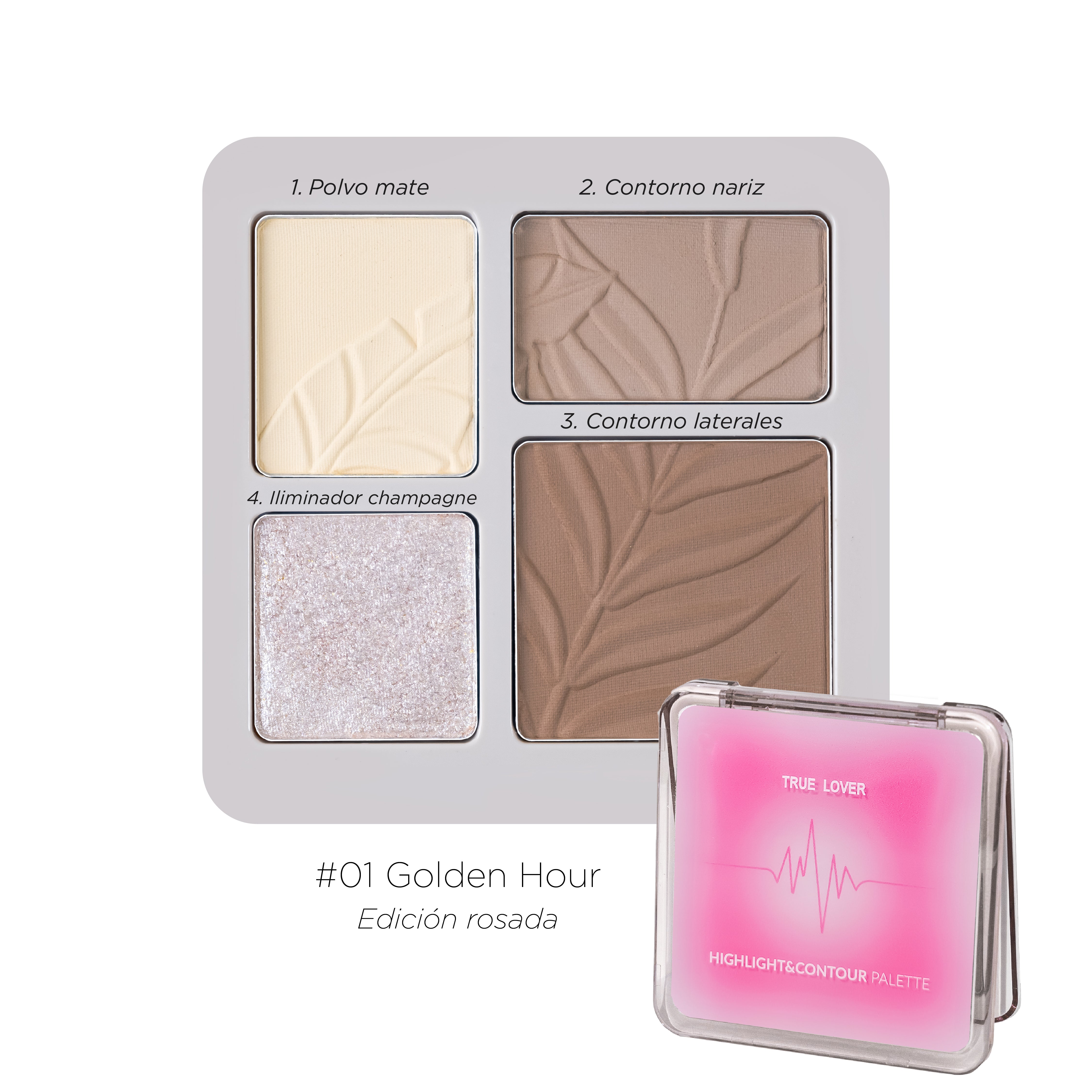 PALETA DE ROSTRO 4 TONOS CONTORNO E ILUMINADOR