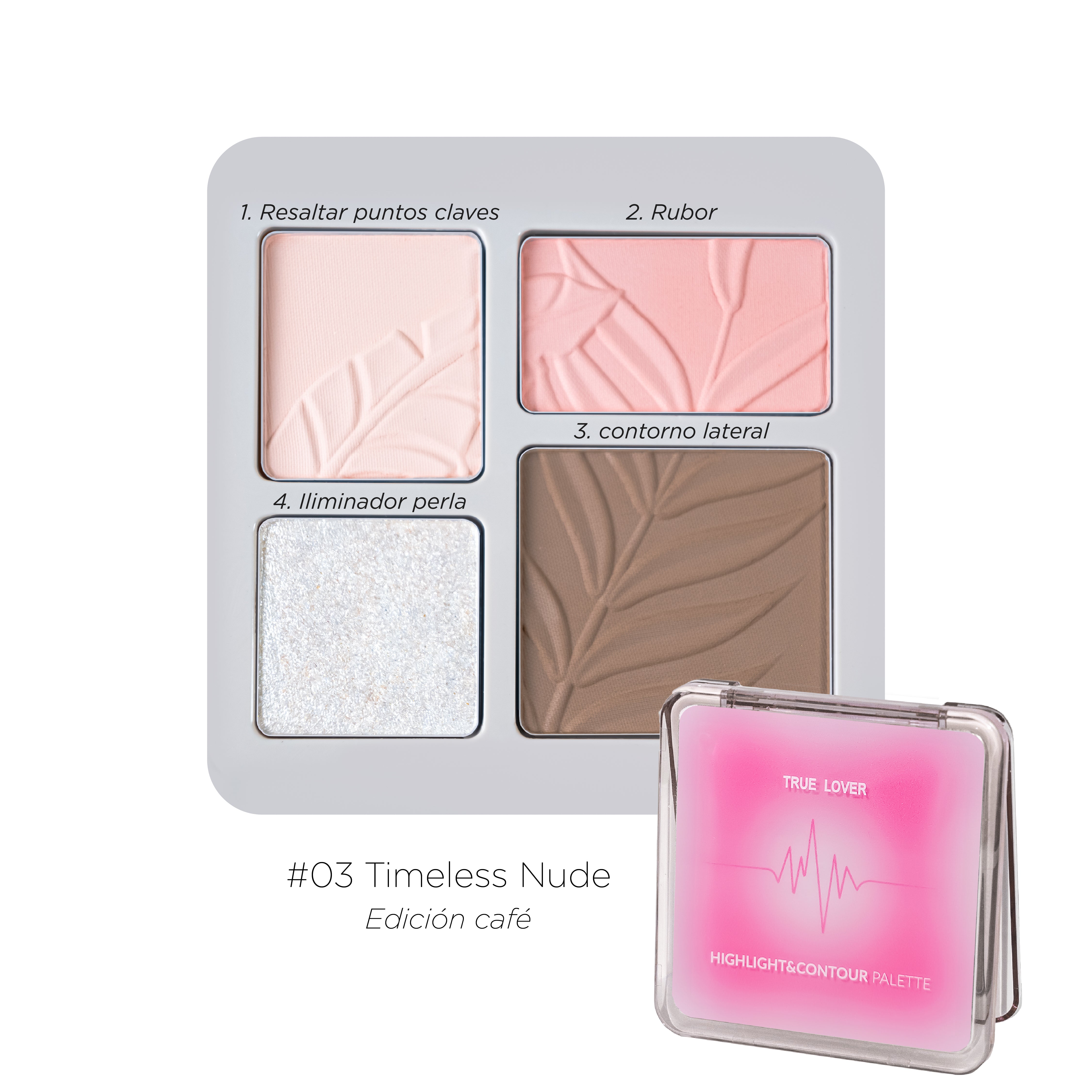 PALETA DE ROSTRO 4 TONOS CONTORNO E ILUMINADOR