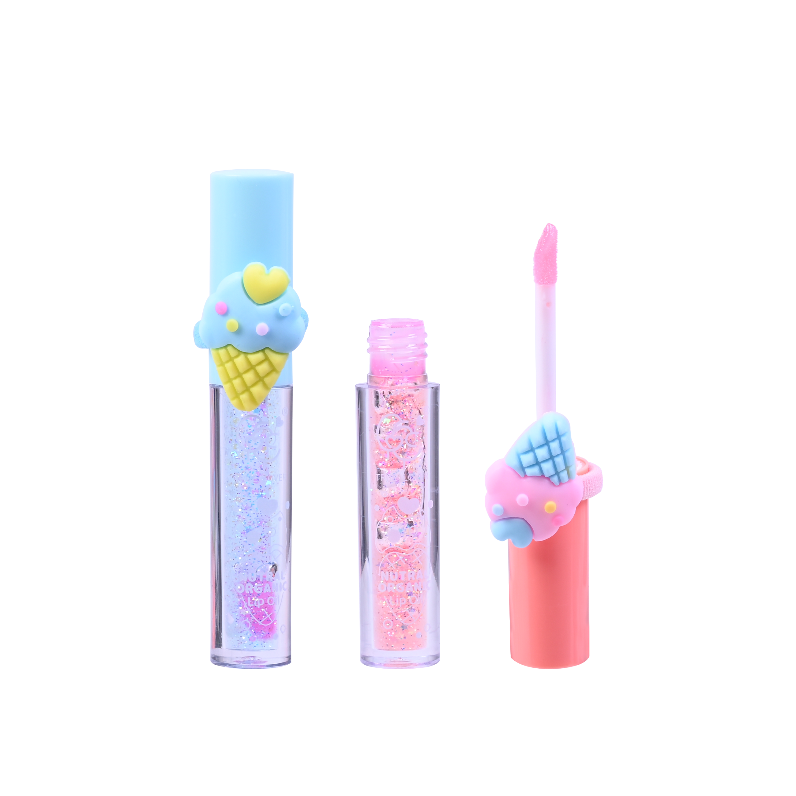 Brillo labial con glitter NATURAL ORGANIC ICE CREAM lip oil - Brillo