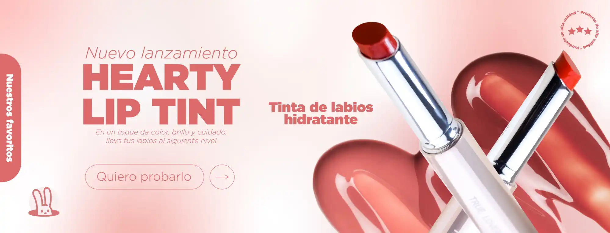 Anuncio del producto de tinte para labios.